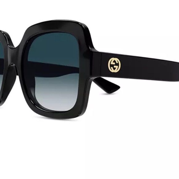 Gucci Black Minimal Square Sunglasses w/Logo main image 4
